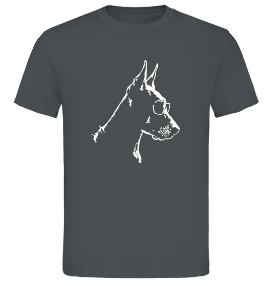 Мужская футболка Доберман в окулярах Графит фото