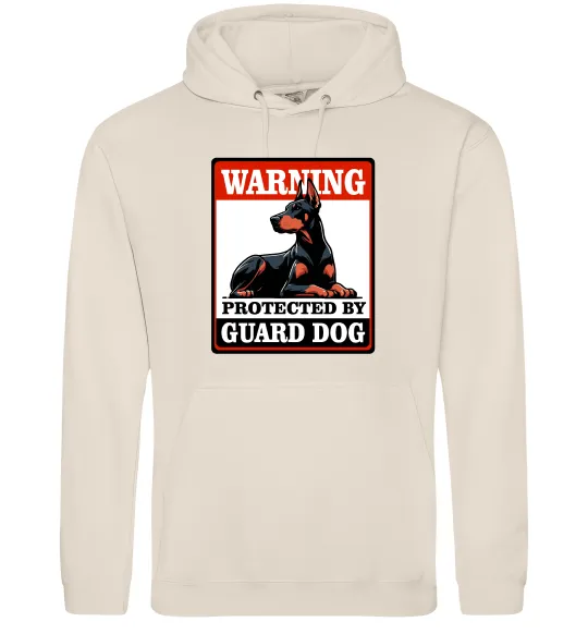 Мужская толстовка (худи) Warning Doberman Таш фото