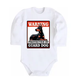 Дитячий бодік Warning Doberman Білий фото