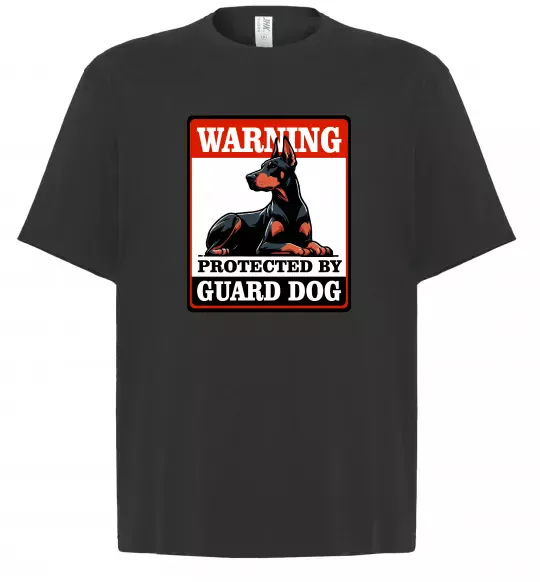 Футболка Оверсайз Warning Doberman Чорний фото