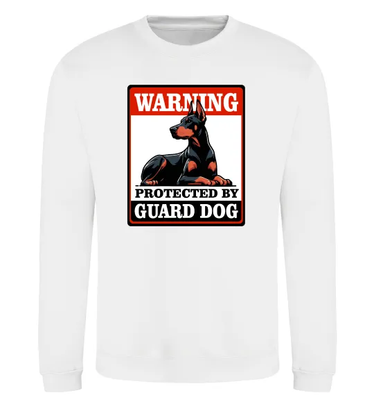 Свитшот Warning Doberman Белый фото