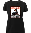 Жіноча преміум футболка Warning Doberman Чорний фото