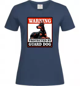 Жіноча футболка Warning Doberman Темно-синій фото