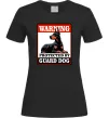 Жіноча футболка Warning Doberman Чорний фото
