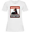 Жіноча футболка Warning Doberman Білий фото