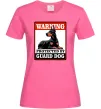 Жіноча футболка Warning Doberman Яскраво-рожевий фото