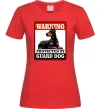 Жіноча футболка Warning Doberman Червоний фото