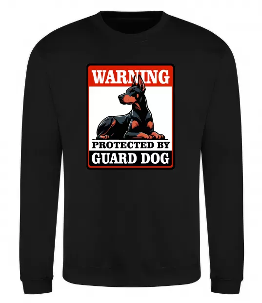 Свитшот Warning Doberman Черный фото