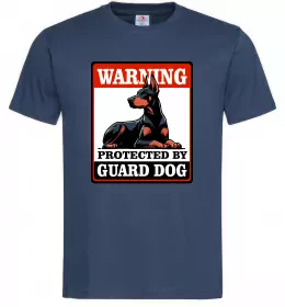 Мужская футболка Warning Doberman Темно-синий фото