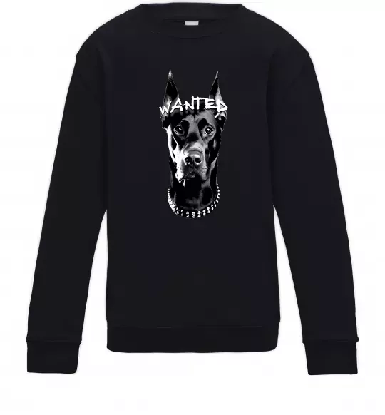 Детский Свитшот Wanted Доберман Черный фото