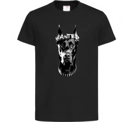 Детская футболка Wanted Доберман Черный фото