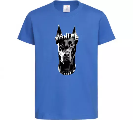 Детская футболка Wanted Доберман Ярко-синий фото