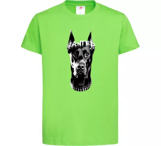 Детская футболка Wanted Доберман Лаймовый фото