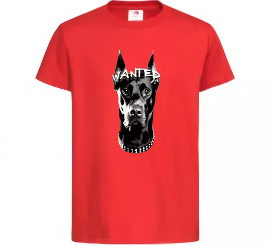 Детская футболка Wanted Доберман Красный фото