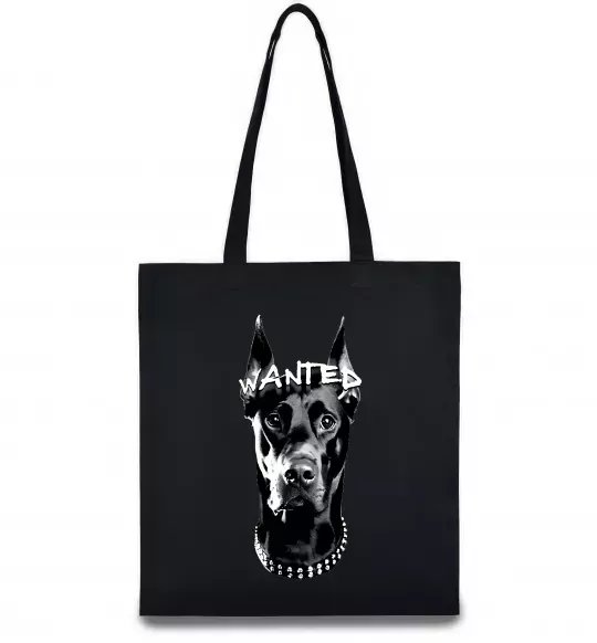 Эко-сумка Wanted Доберман Черный фото