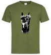 Мужская футболка Wanted Доберман Оливковый фото