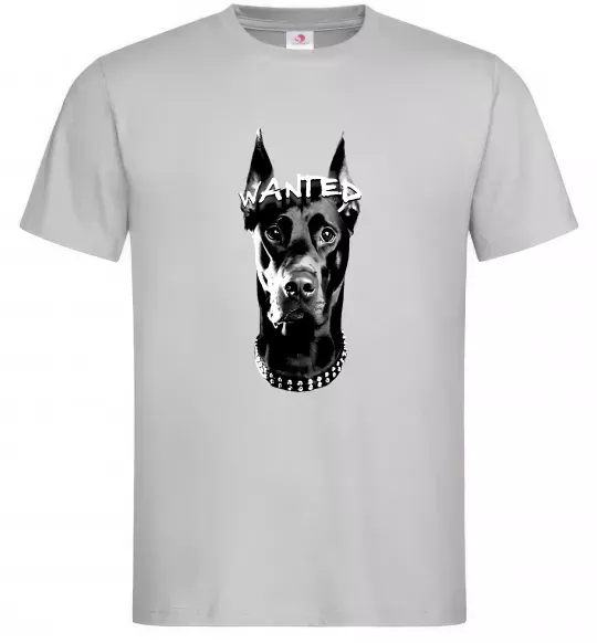 Мужская футболка Wanted Доберман Серый фото