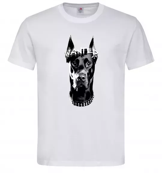 Мужская футболка Wanted Доберман Белый фото