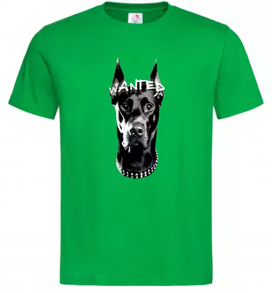 Мужская футболка Wanted Доберман Зеленый фото