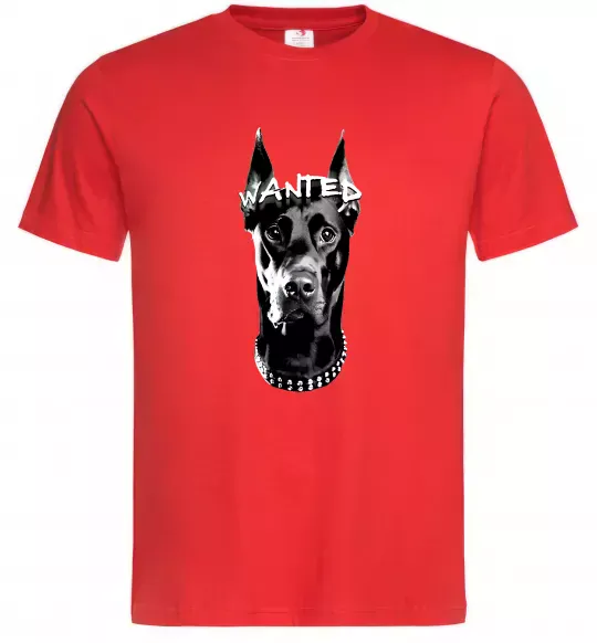 Мужская футболка Wanted Доберман Красный фото
