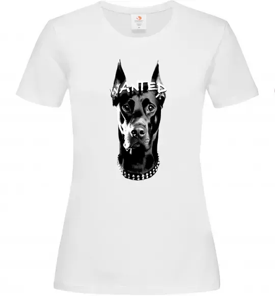 Женская футболка Wanted Доберман Белый фото