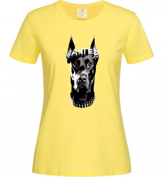 Женская футболка Wanted Доберман Лимонный фото