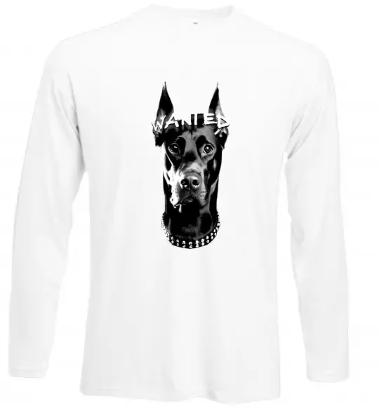 Лонгслив Wanted Доберман Белый фото