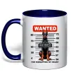 Чашка с цветной ручкой Doberman wanted Глубокий темно-синий фото