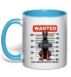 Чашка с цветной ручкой Doberman wanted Голубой фото