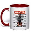 Чашка с цветной ручкой Doberman wanted Красный фото