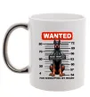Чашка с цветной ручкой Doberman wanted Серебро фото