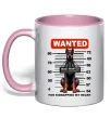 Чашка с цветной ручкой Doberman wanted Нежно розовый фото