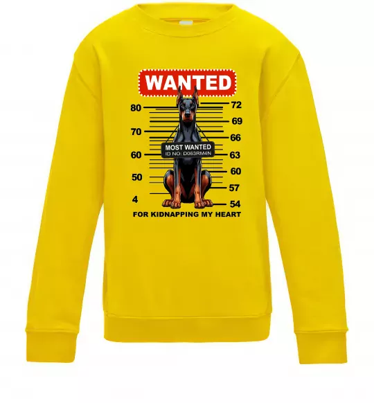 Дитячий світшот Doberman wanted Сонячно жовтий фото