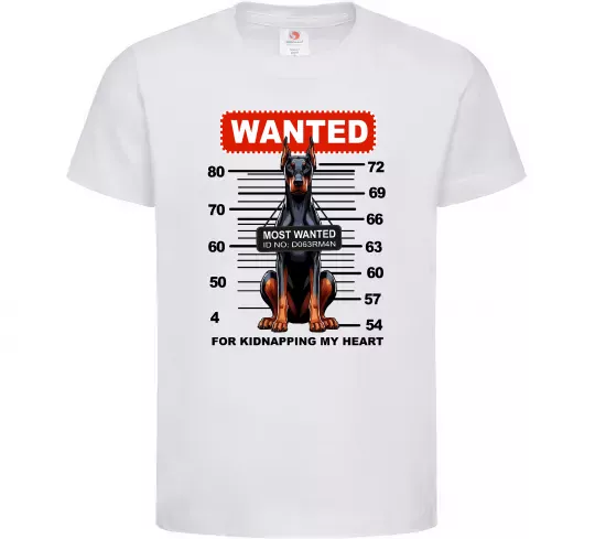 Детская футболка Doberman wanted Белый фото