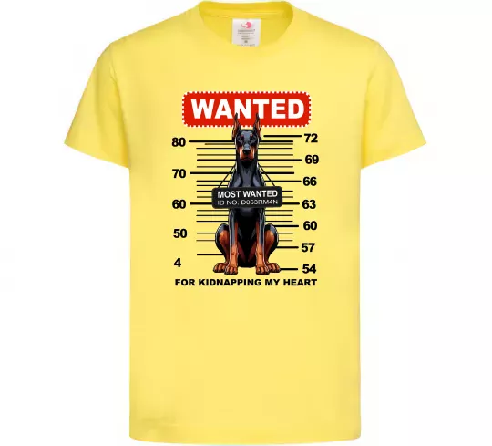 Детская футболка Doberman wanted Лимонный фото