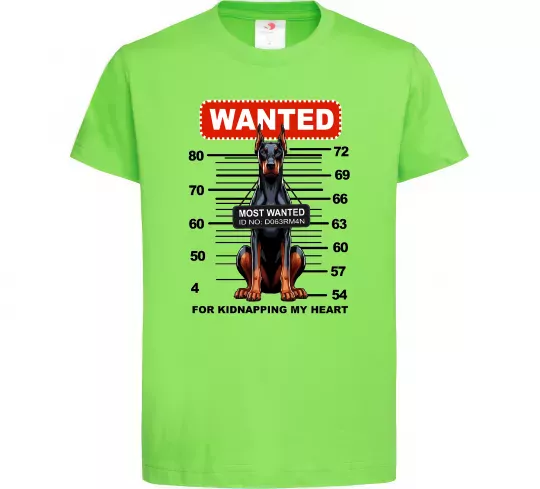 Детская футболка Doberman wanted Лаймовый фото