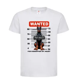 Дитяча футболка Doberman wanted Білий фото