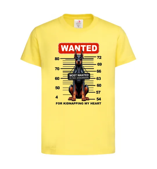 Дитяча футболка Doberman wanted Лимонний фото