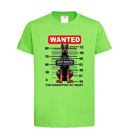 Дитяча футболка Doberman wanted Лаймовий фото