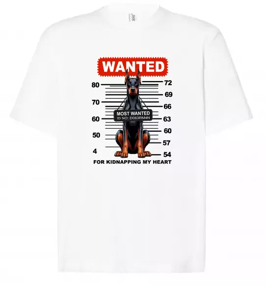 Футболка Оверсайз Doberman wanted Белый фото