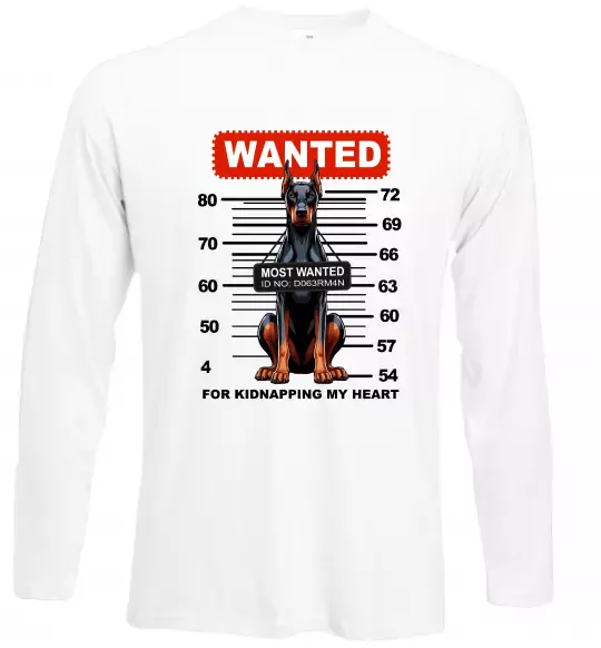 Лонгслив Doberman wanted Белый фото