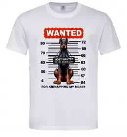 Мужская футболка Doberman wanted Белый фото