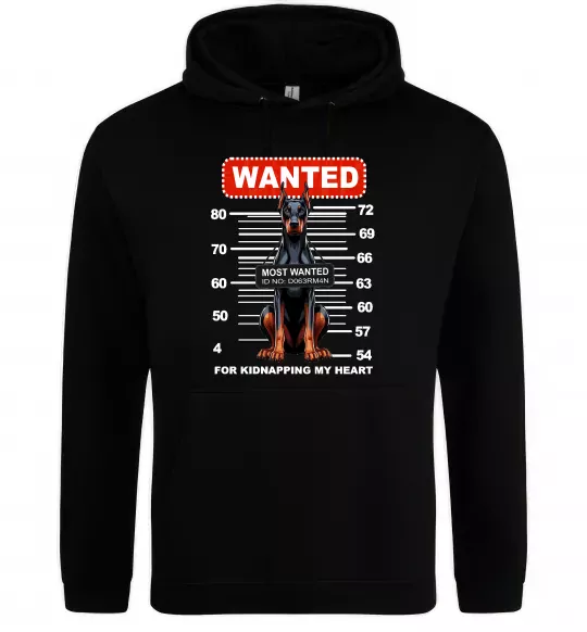 Женская толстовка (худи) Doberman wanted Черный фото