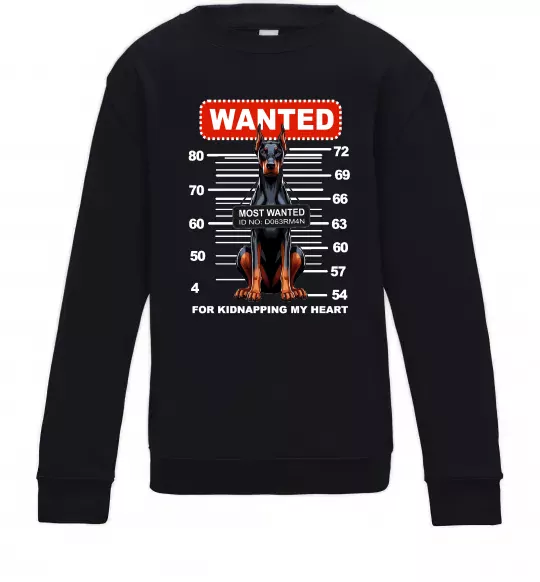 Дитячий світшот Doberman wanted Чорний фото