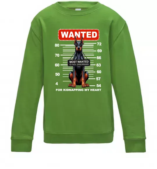 Дитячий світшот Doberman wanted Лаймовий фото