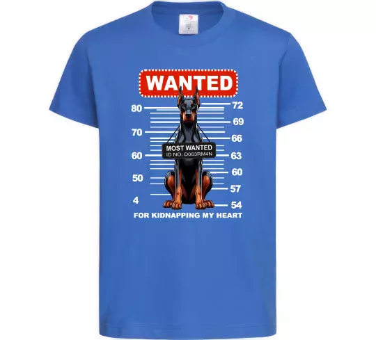 Детская футболка Doberman wanted Ярко-синий фото