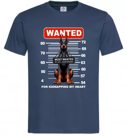 Чоловіча футболка Doberman wanted Темно-синій фото
