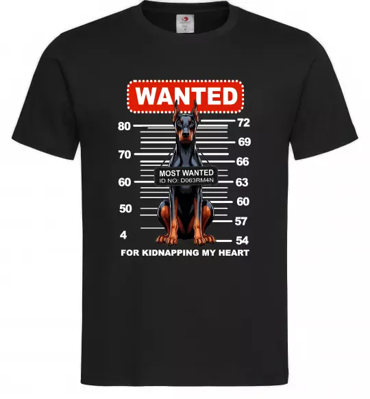 Чоловіча футболка Doberman wanted Чорний фото