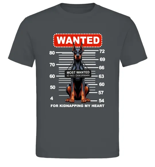 Чоловіча футболка Doberman wanted Графіт фото