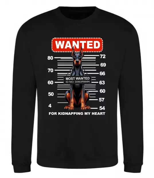Свитшот Doberman wanted Черный фото